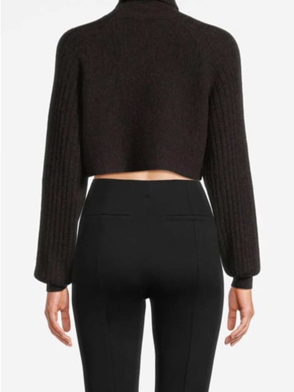 NWT $329 ALL SAINTS Margot Jumper Wool Blend Cropped Sweater, Bitter Brown - Picture 3 of 16